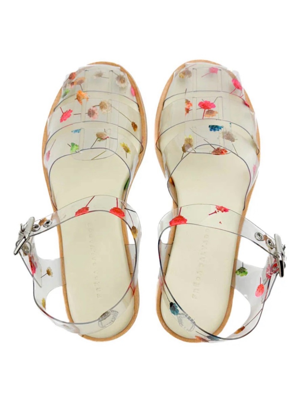 Freda Salvador Clear Floral Print Jelly Fisherman Sandals